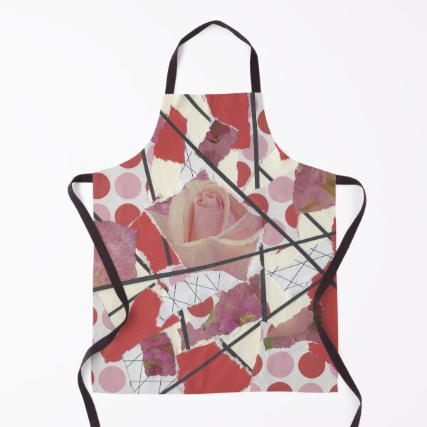 Item preview, Polka Dots and Roses - Pink, Red, White, Black - Abstract Mixed Torn Paper Collage designed and sold by GenAumonier.