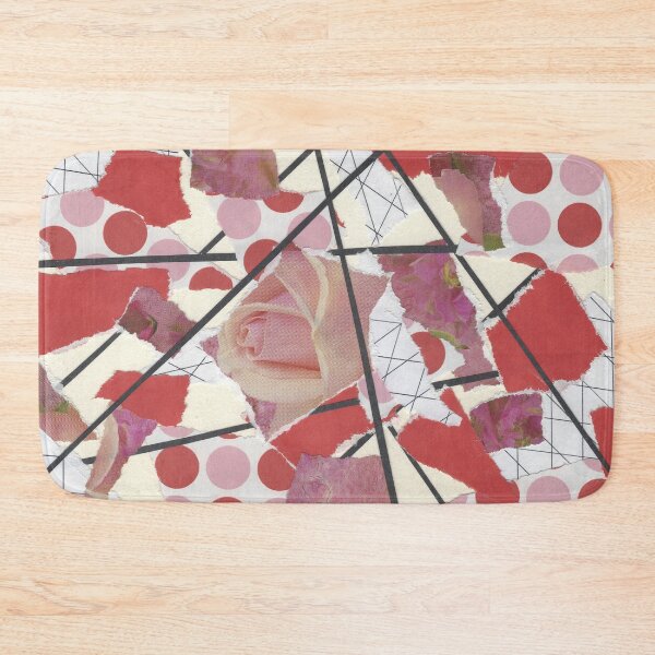 Item preview, Polka Dots and Roses - Pink, Red, White, Black - Abstract Mixed Torn Paper Collage  designed and sold by GenAumonier.