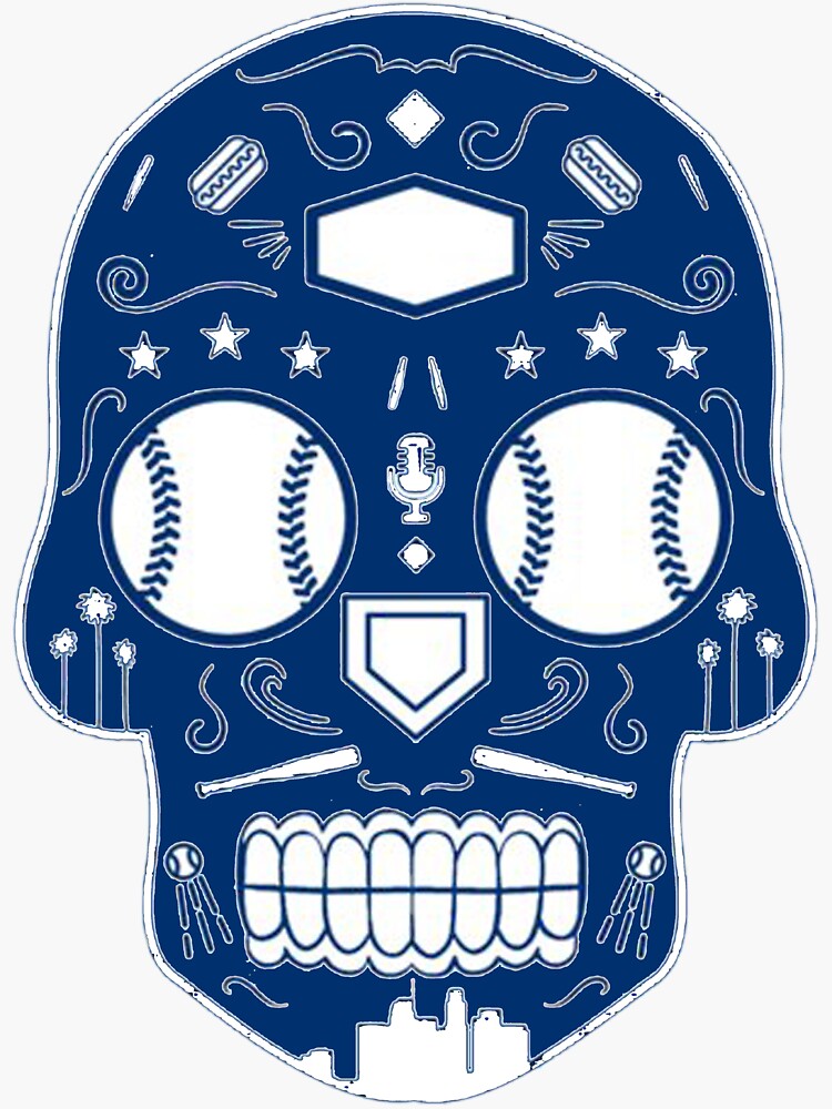 Los Angeles Baseball Sugar Skull Sticker | Sticker
