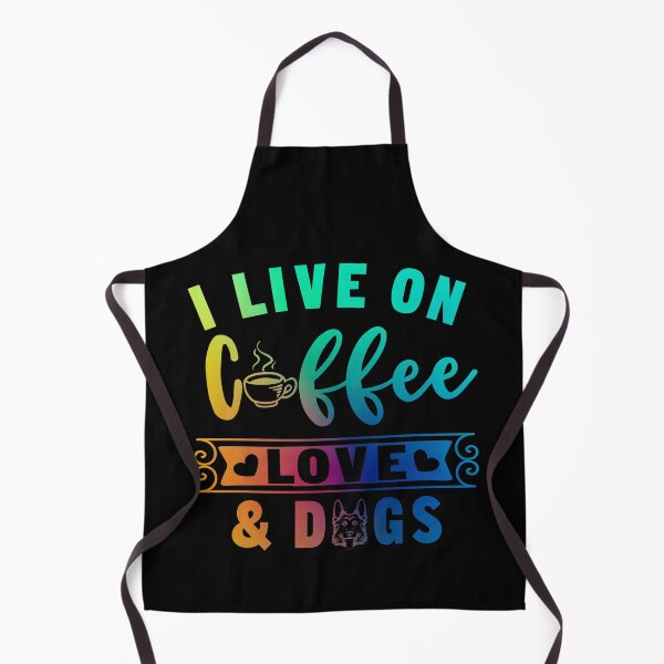 Item preview, I live on coffee love and dogs. Cute german shepherd quote in gradient style designed and sold by pureblacks.