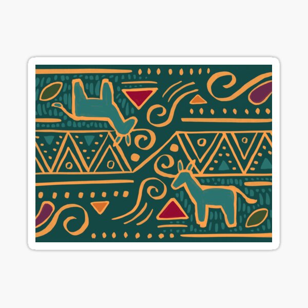 Batik Inspired Print Donkey Design Sticker For Sale By Lawro Chiu   St,small,507x507 Pad,600x600,f8f8f8 