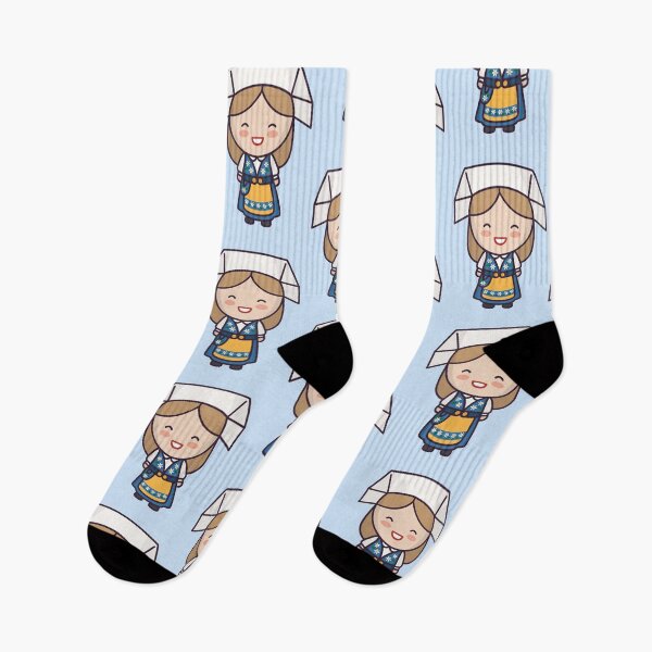 Item preview, Kawaii Cute Traditional Swedish Woman Cartoon designed and sold by TwoTenDesign.