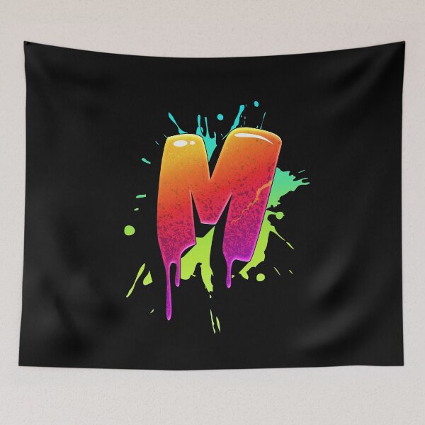 Item preview, Graffiti Letters M Letter Colorful Paint Splash Style designed and sold by ToTheNextLetter.