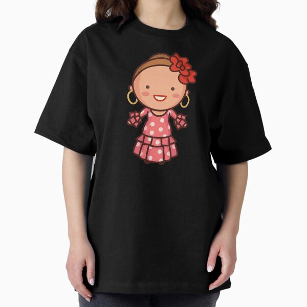 Vista previa del artículo con la obra «Dibujos animados de bailarina de flamenco español lindo kawaii», diseñado y vendido por TwoTenDesign.