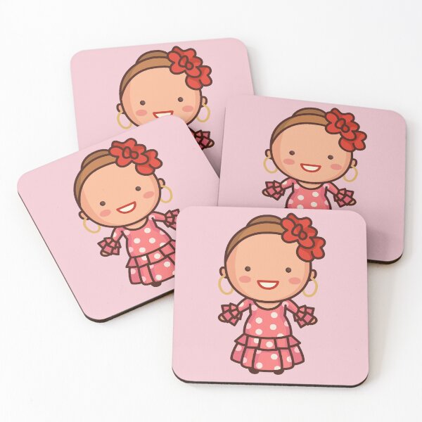 Item preview, Kawaii Cute Spanish Flamenco Dancer Cartoon designed and sold by TwoTenDesign.