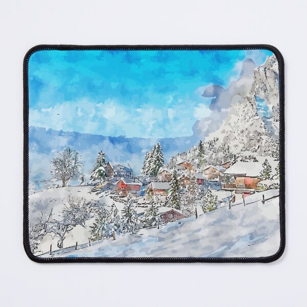 Item preview, Switzerland Watercolor Sketch Paint Illustration designed and sold by KawaiiTops.