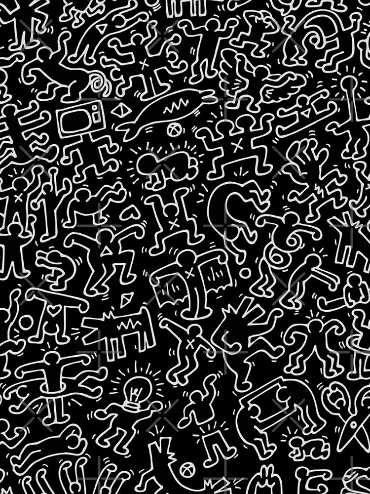 Thumbnail 4 of 4, iPhone Case, Dance in BLACK Kieth DJ DOG Haring ANIMAL Street Art designed and sold by SuneeKeiko.