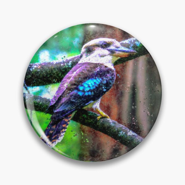 Item preview, Blue Winged Kookaburra on a Branch - Digital Art designed and sold by Steven Jodoin.