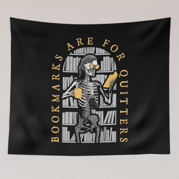 Item preview, Bookmarks Are For Quitters Librarian Halloween Skeleton Girl designed and sold by GrandeDuc.