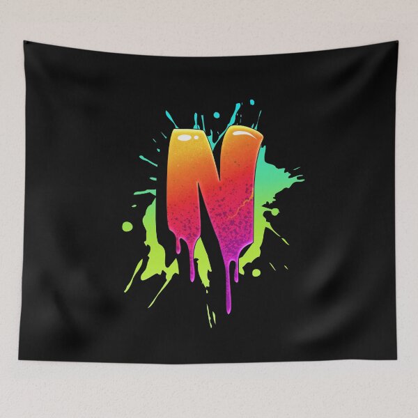 Item preview, Graffiti Letters N Letter Colorful Paint Splash Style designed and sold by ToTheNextLetter.