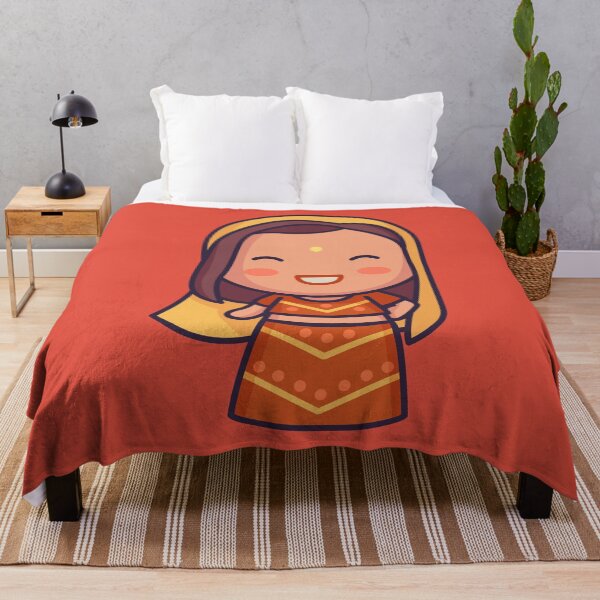 Item preview, Kawaii Cute Traditional Indian Bride Cartoon designed and sold by TwoTenDesign.
