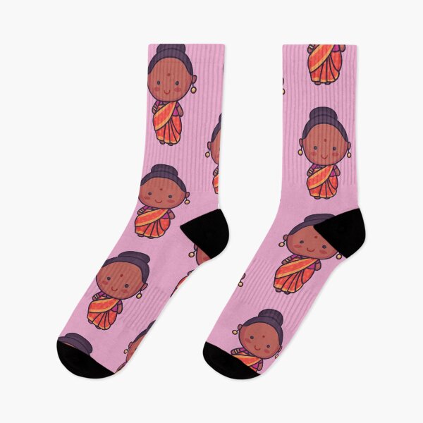 Item preview, Kawaii Cute Traditional Indian Woman Cartoon designed and sold by TwoTenDesign.