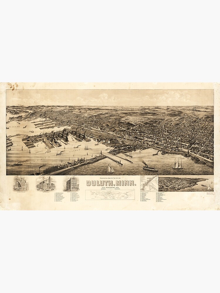 "Perspective Map of the City of Duluth, Minnesota (1893)" Photographic