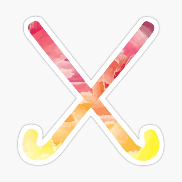 Field Hockey Watercolor 3 Sticker