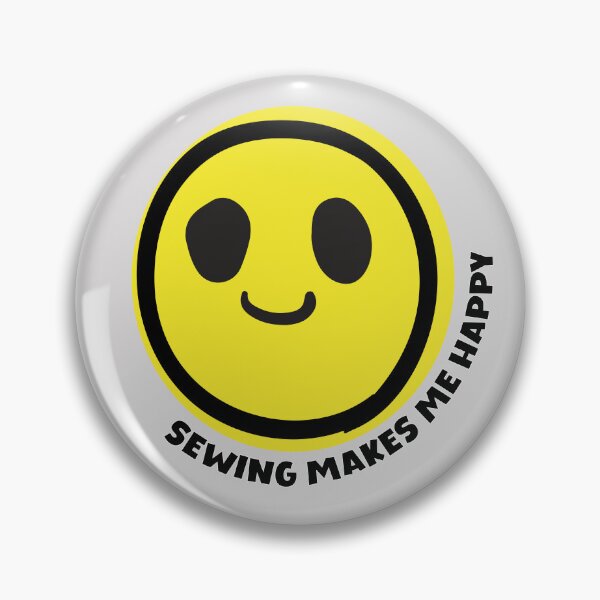 Item preview, Sewing makes me happy smile yellow face tailors seamstress dressmaker fashion designer gift merch designed and sold by MetalicBabe.