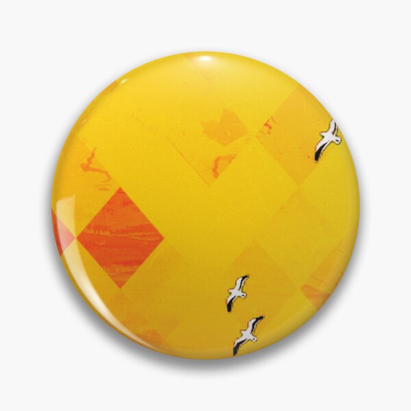 Item preview, flying birds with red and yellow geometric pixel pattern background designed and sold by Mrvell.