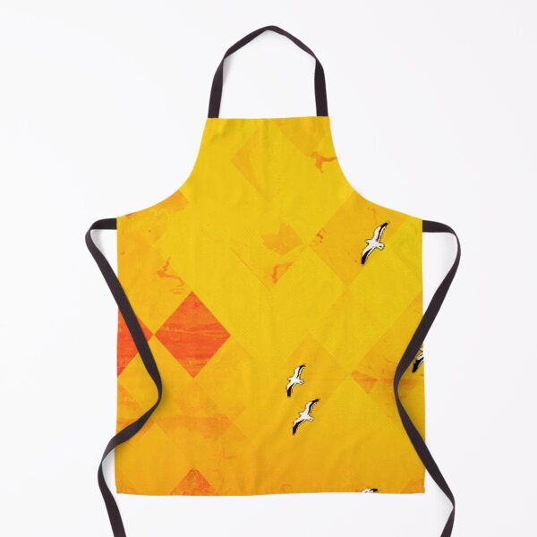 Item preview, flying birds with red and yellow geometric pixel pattern background designed and sold by Mrvell.