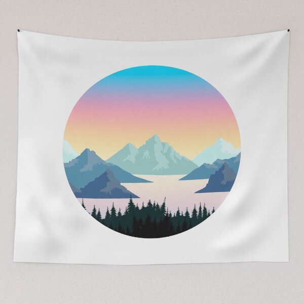Item preview, Forest Mountain Sunset Circle designed and sold by SJMexplores.