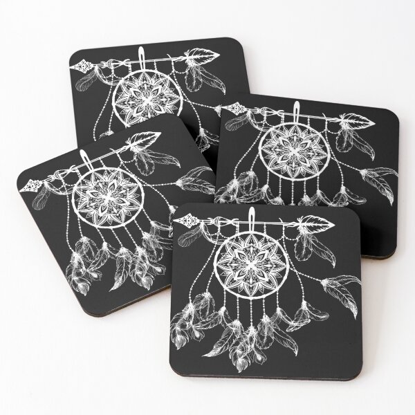 Item preview, Dream Catcher, feathers, beads, lucky charm, arrow, black, white, Star designed and sold by Ellecher23.