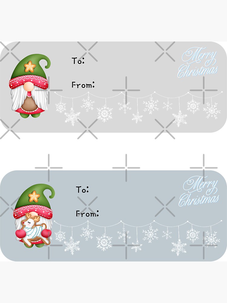 Cute Watercolor Wild Animals Christmas Present Labels Holiday Gift