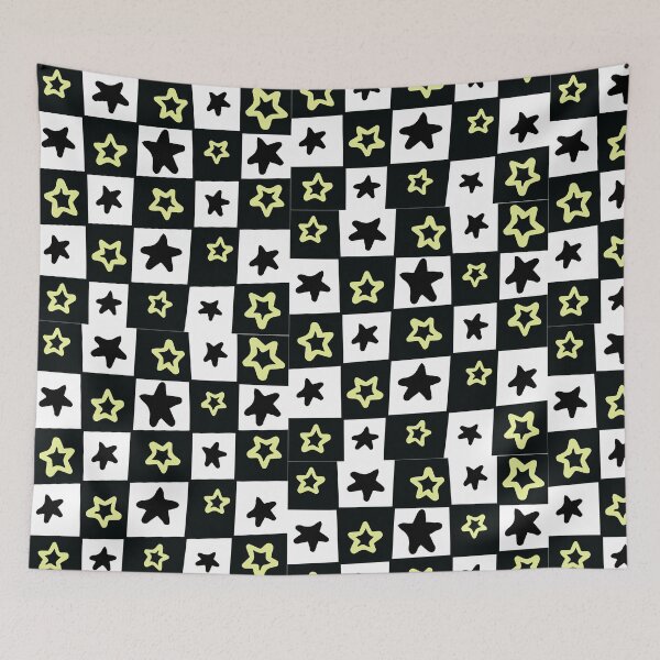 Item preview, Star Doodle Checkered Pattern - Green  designed and sold by AshTreeCrtvCo.