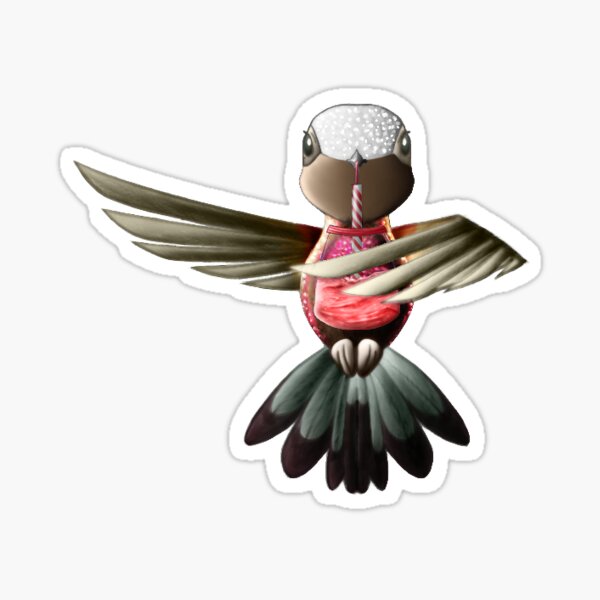 White-Crowned Hummingbird Version 005 Sticker