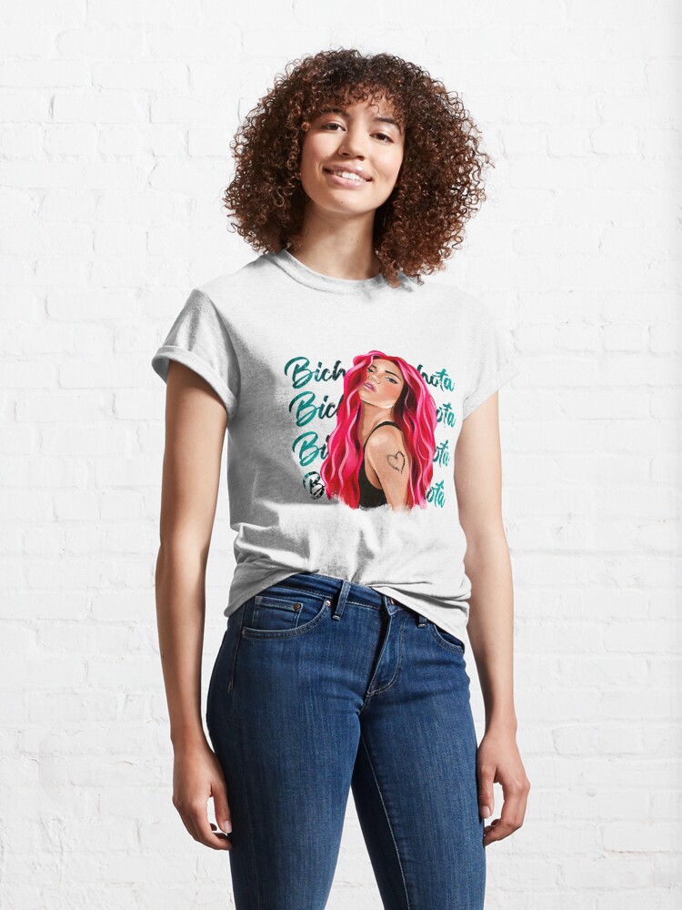 Discover New look Karol G with Red Hair Illustration with Bichota Words T-Shirt