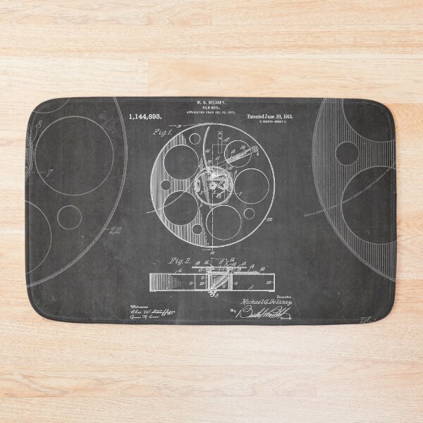 Item preview, Film Reel Patent - Classic Cinema Art - Black Chalkboard designed and sold by patentpress.