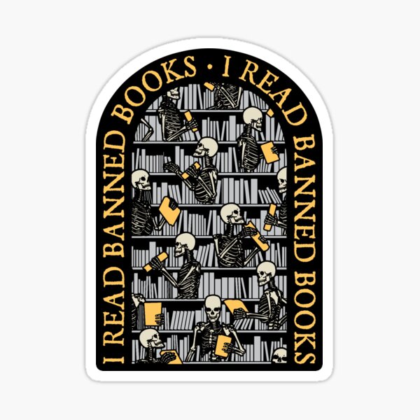 Item preview, I Read Banned Books Librarian Halloween Skeleton Library designed and sold by GrandeDuc.