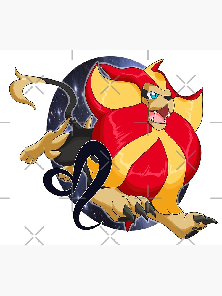Carte De Vœux Pokemon Zodiac Lion Par Fireflea Redbubble