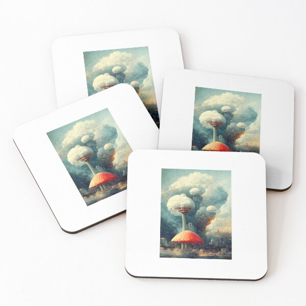 Item preview, Mushroom Cloud Over Dystopian City designed and sold by KarmicMushroom.