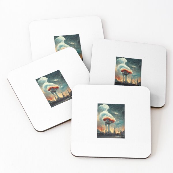 Item preview, Mushroom Cloud Over Dystopian City designed and sold by KarmicMushroom.