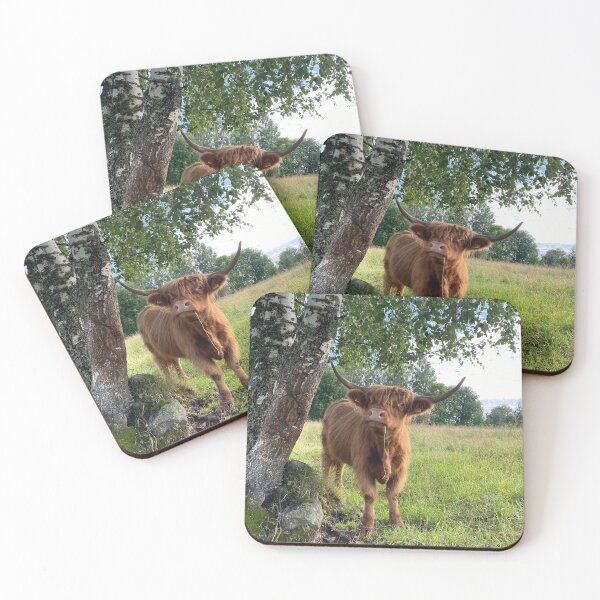 Artikelvorschau, Scottish Highland Cattle Cow under a tree 4029 entworfen und verkauft von SaarelaHighland.
