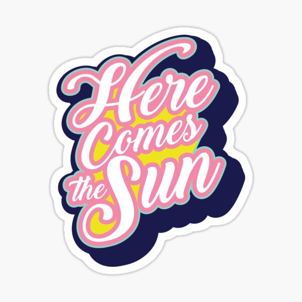Here Comes the Sun Navy Sticker