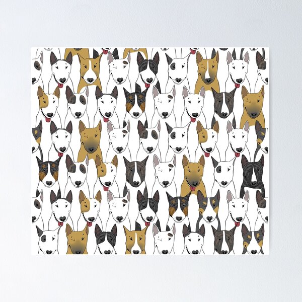 Item preview, Funny bull terriers pattern designed and sold by KateZab.