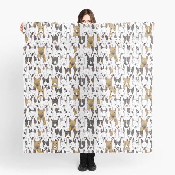 Funny bull terriers pattern Scarf