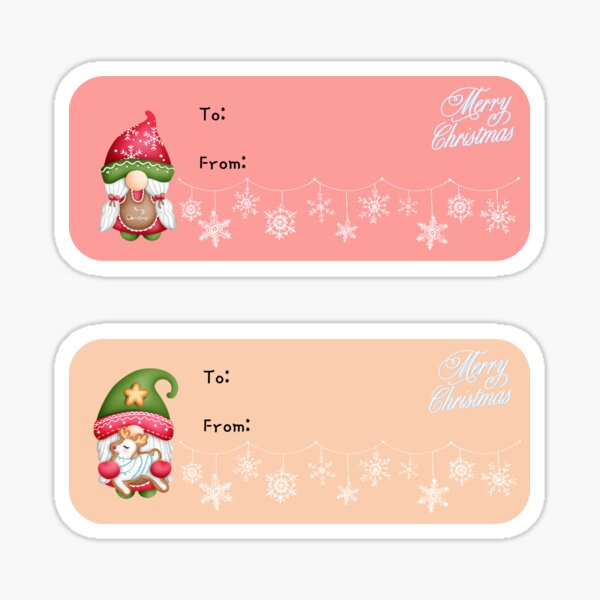Cute Watercolor Wild Animals Christmas Present Labels Holiday Gift