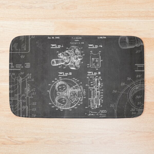 Item preview, Movie Camera Patent - Film Camera Art - Black Chalkboard designed and sold by patentpress.
