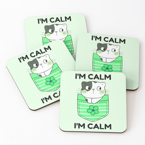 Item preview, I'm Calm | I Am Calm | Kawaii Kawaii Cat designed and sold by SpeakLifeHQ.