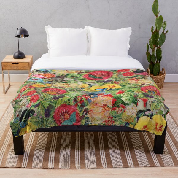 Aperçu de l'œuvre Fleurs printanières vibrantes, beaux papillons et oiseaux créée et vendue par BeInTouch.