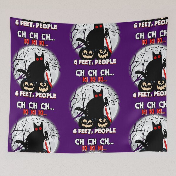 Item preview, Black Cat Halloween Six Feet People designed and sold by WoodburyLake.