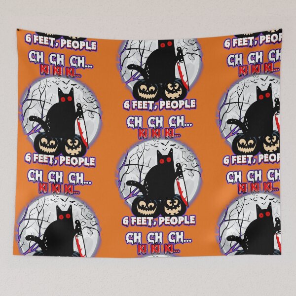 Item preview, Black Cat Halloween Six Feet People designed and sold by WoodburyLake.