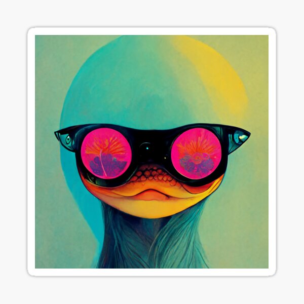 Portrait of a hipster wearing sunglasses. Hipster in sunglasses. Sticker