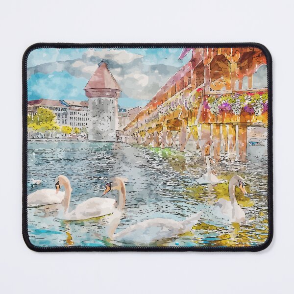 Item preview, Lucerne Switzerland Watercolor Illustration designed and sold by KawaiiTops.