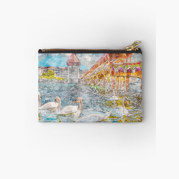 Item preview, Lucerne Switzerland Watercolor Illustration designed and sold by KawaiiTops.