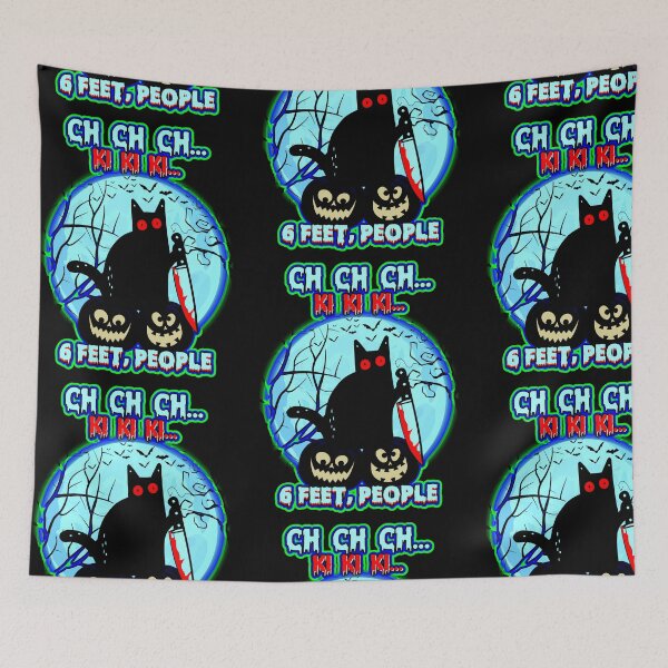 Item preview, Black Cat Halloween Six Feet People designed and sold by WoodburyLake.