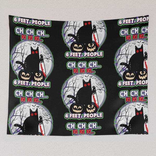 Item preview, Black Cat Halloween Six Feet People designed and sold by WoodburyLake.
