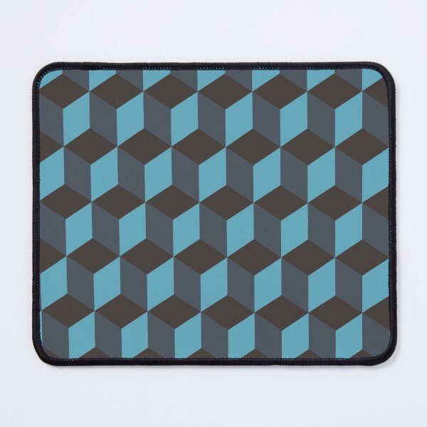 Item preview, Isometric Cube Pattern Teal Blue Geometric Art designed and sold by taiche.