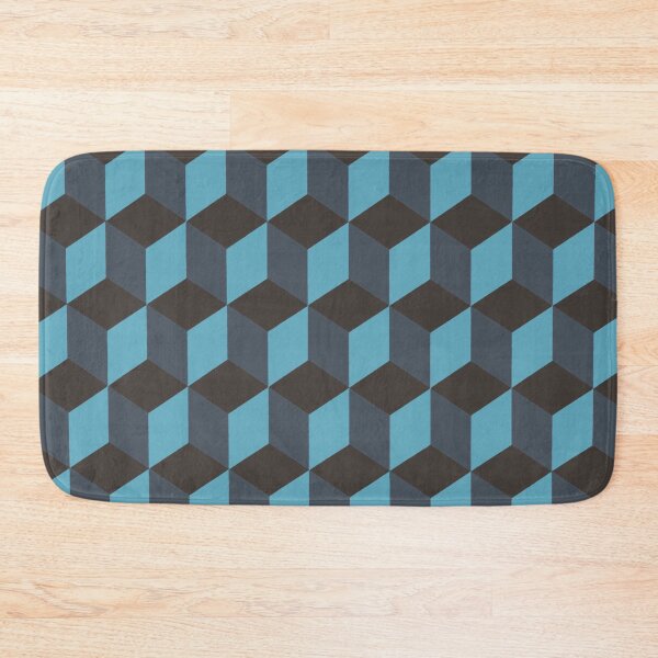 Item preview, Isometric Cube Pattern Teal Blue Geometric Art  designed and sold by taiche.