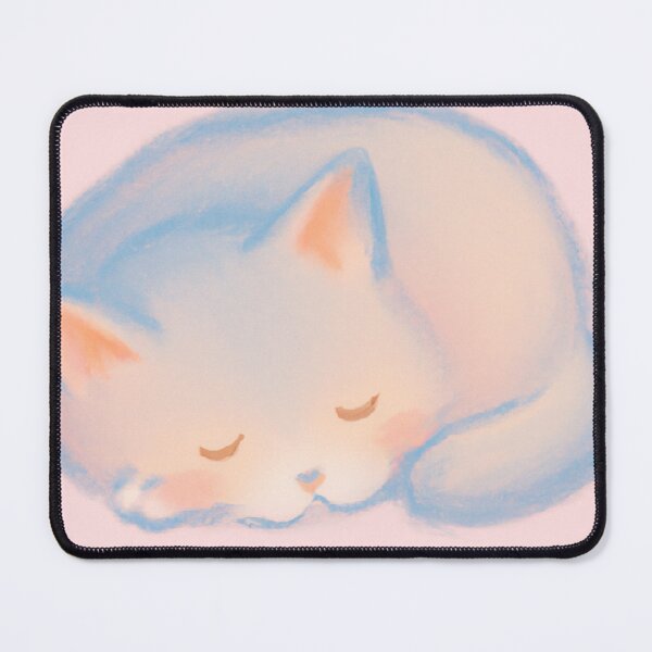 Item preview, pastel sleeping kawaii cat fluffy soft designed and sold by LeviTheOtaku.